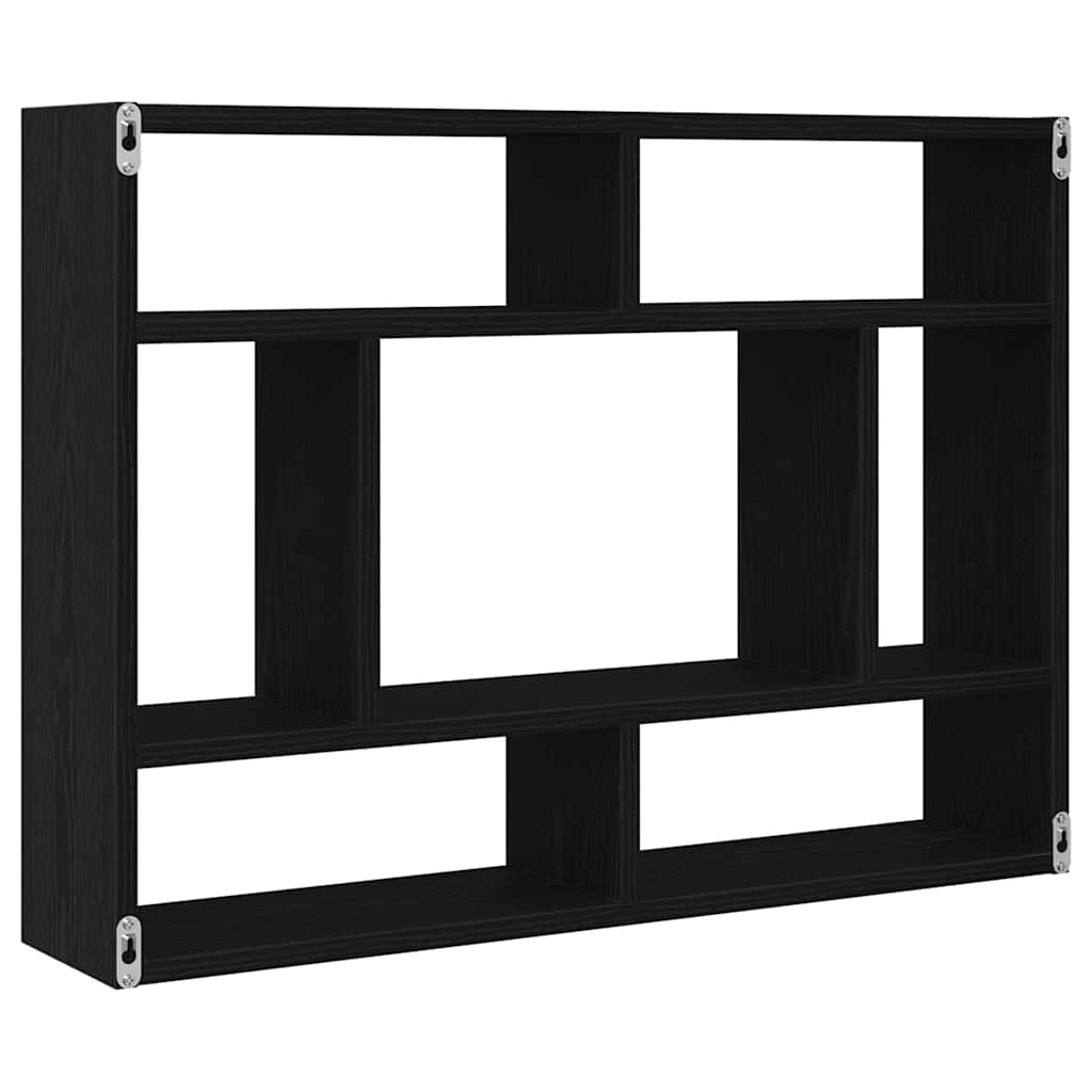 fekete tölgyfa fali polc 75 x 16 x 55 cm