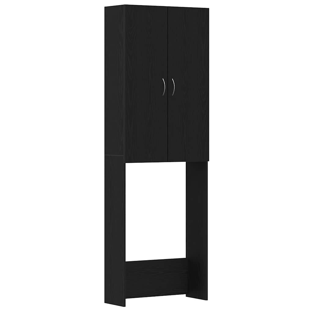 fekete tölgy színű mosógépszekrény 64 x 25,5 x 190 cm