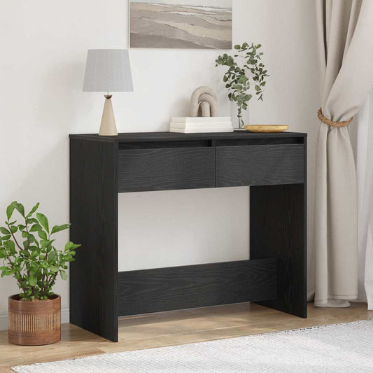 fekete tölgyszínű szerelt fa dohányzóasztal 89x41x76,5 cm