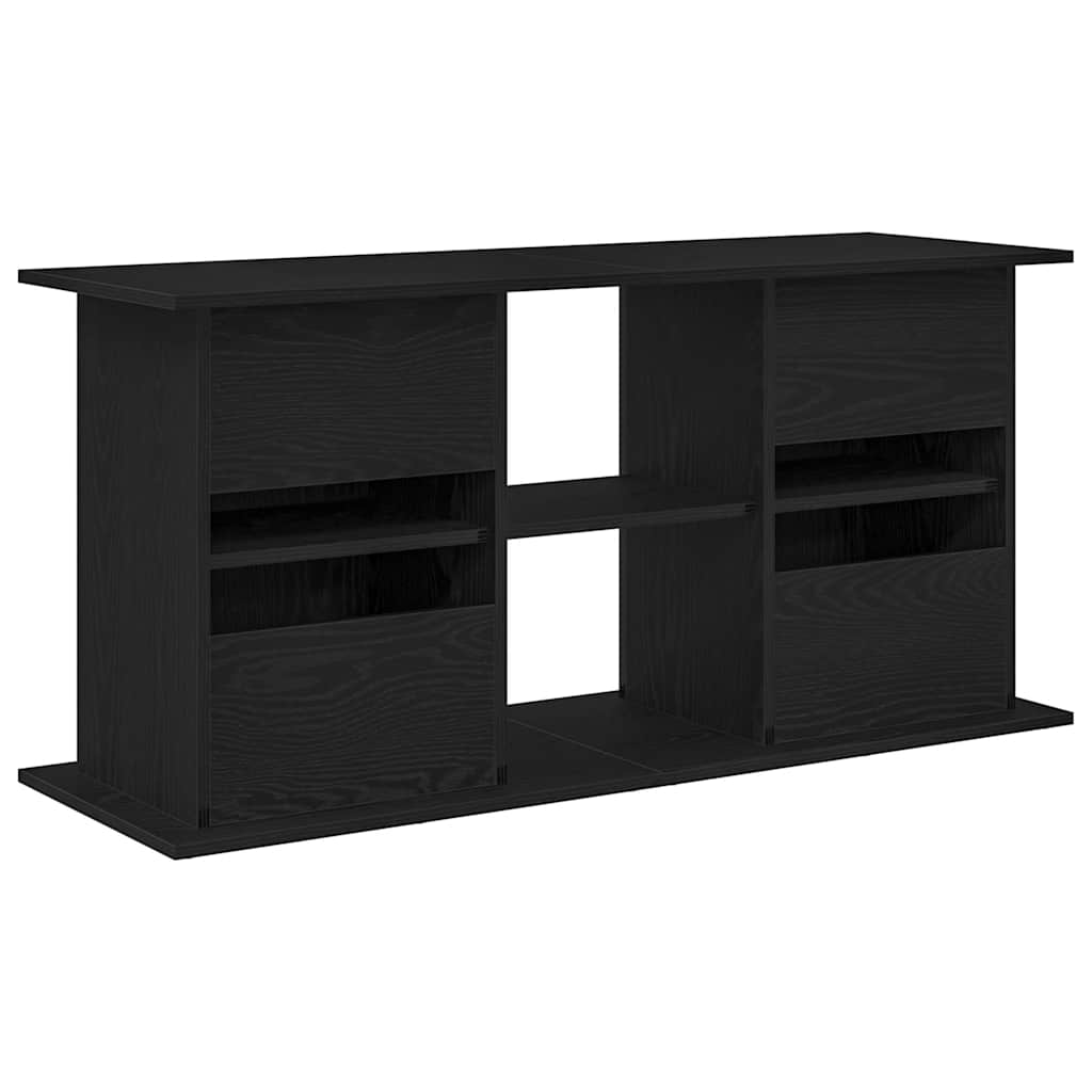 fekete tölgy szerelt fa akváriumi állvány 121x41x58 cm