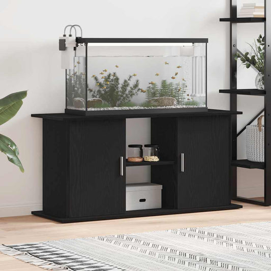 fekete tölgy szerelt fa akváriumi állvány 121x41x58 cm