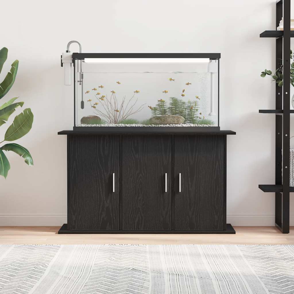 fekete tölgyfa akváriumállvány 101 x 41 x 58 cm