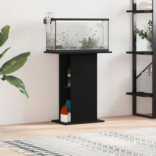fekete tölgy szerelt fa akváriumi állvány 60,5x36x72,5 cm