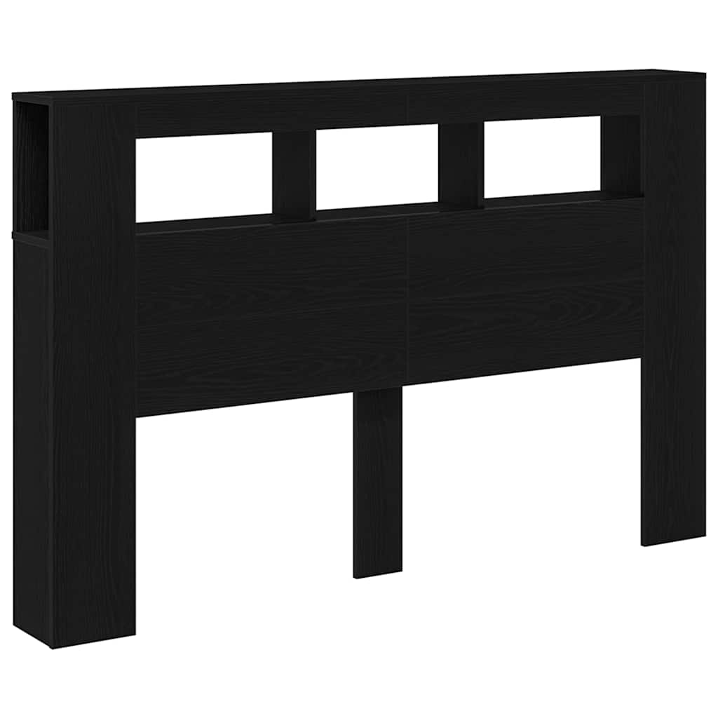 LED ágytámla Musta tammi 160 x 18,5 x 103,5 cm Faanyag
