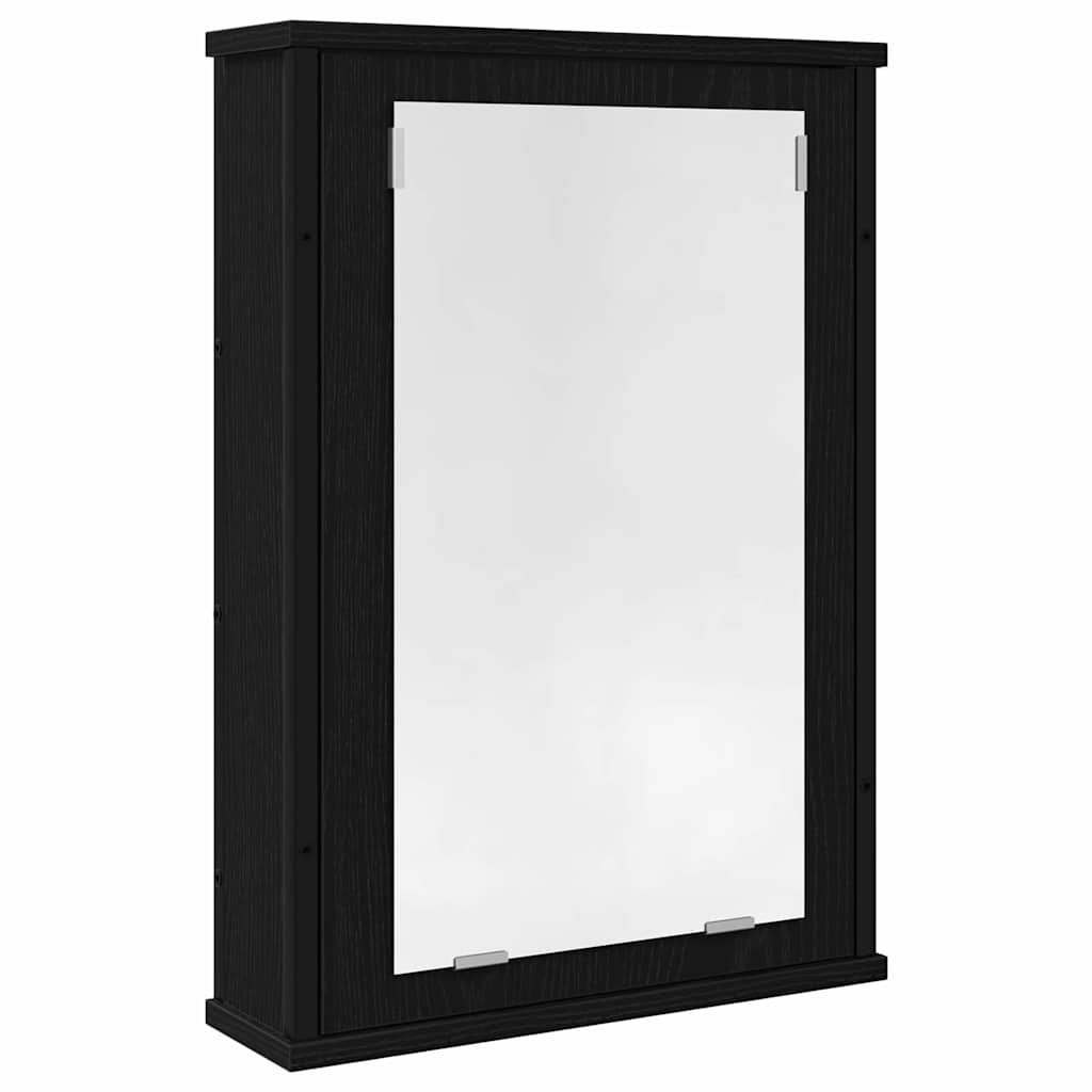 fekete tölgy szerelt fa fürdőszobai tükör 42 x 12 x 60 cm