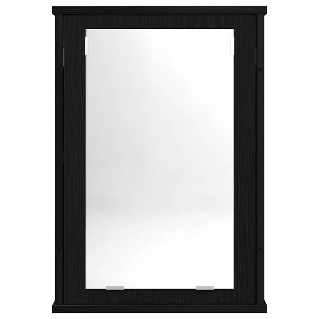 fekete tölgy szerelt fa fürdőszobai tükör 42 x 12 x 60 cm