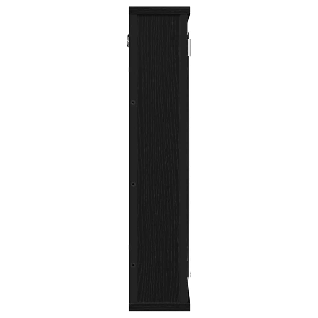 fekete tölgy szerelt fa fürdőszobai tükör 42 x 12 x 60 cm