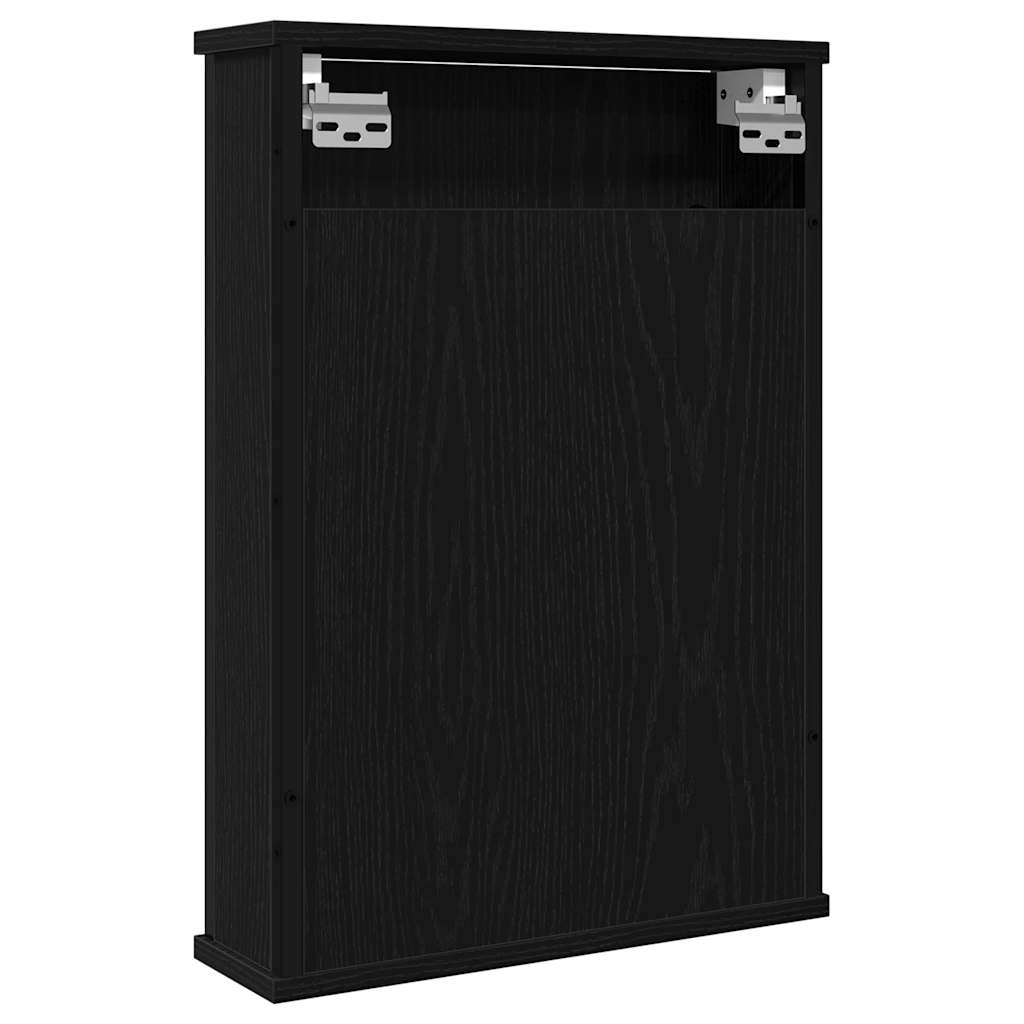fekete tölgy szerelt fa fürdőszobai tükör 42 x 12 x 60 cm