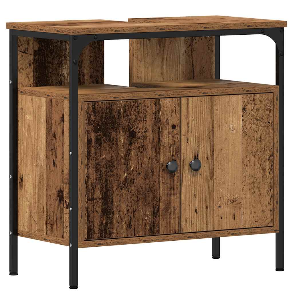 antik fa szerelt fa fürdőszobai mosdószekrény 60 x 30 x 60 cm