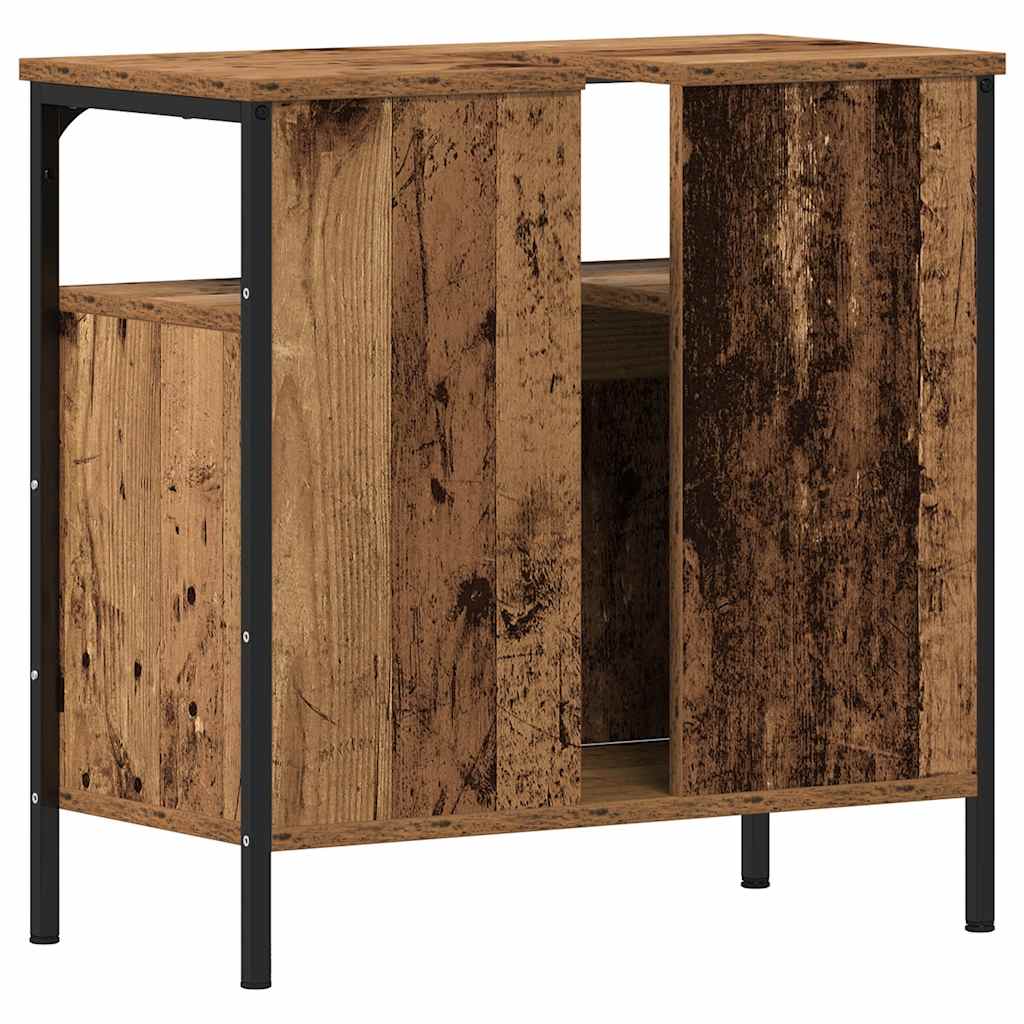 antik fa szerelt fa fürdőszobai mosdószekrény 60 x 30 x 60 cm