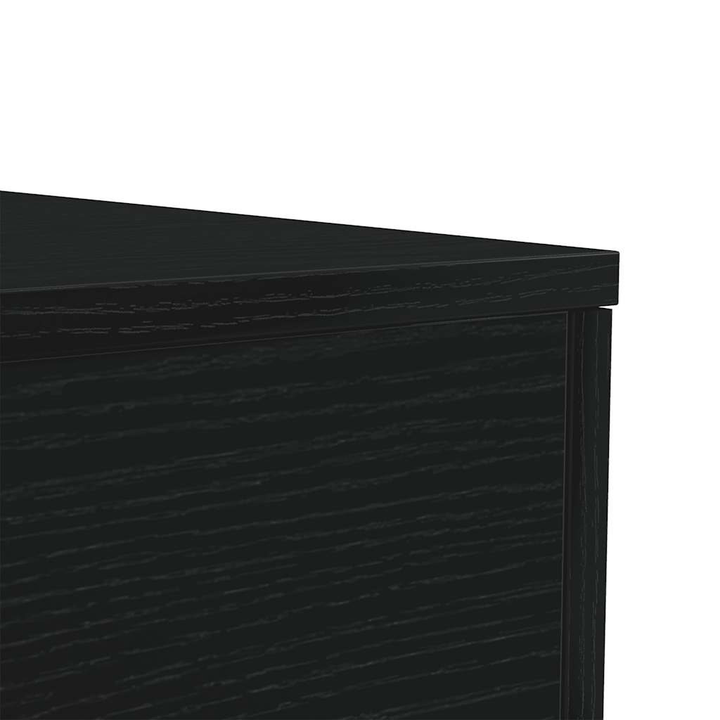 fekete tölgy dohányzóasztal LED-lámpákkal 90x50x40 cm