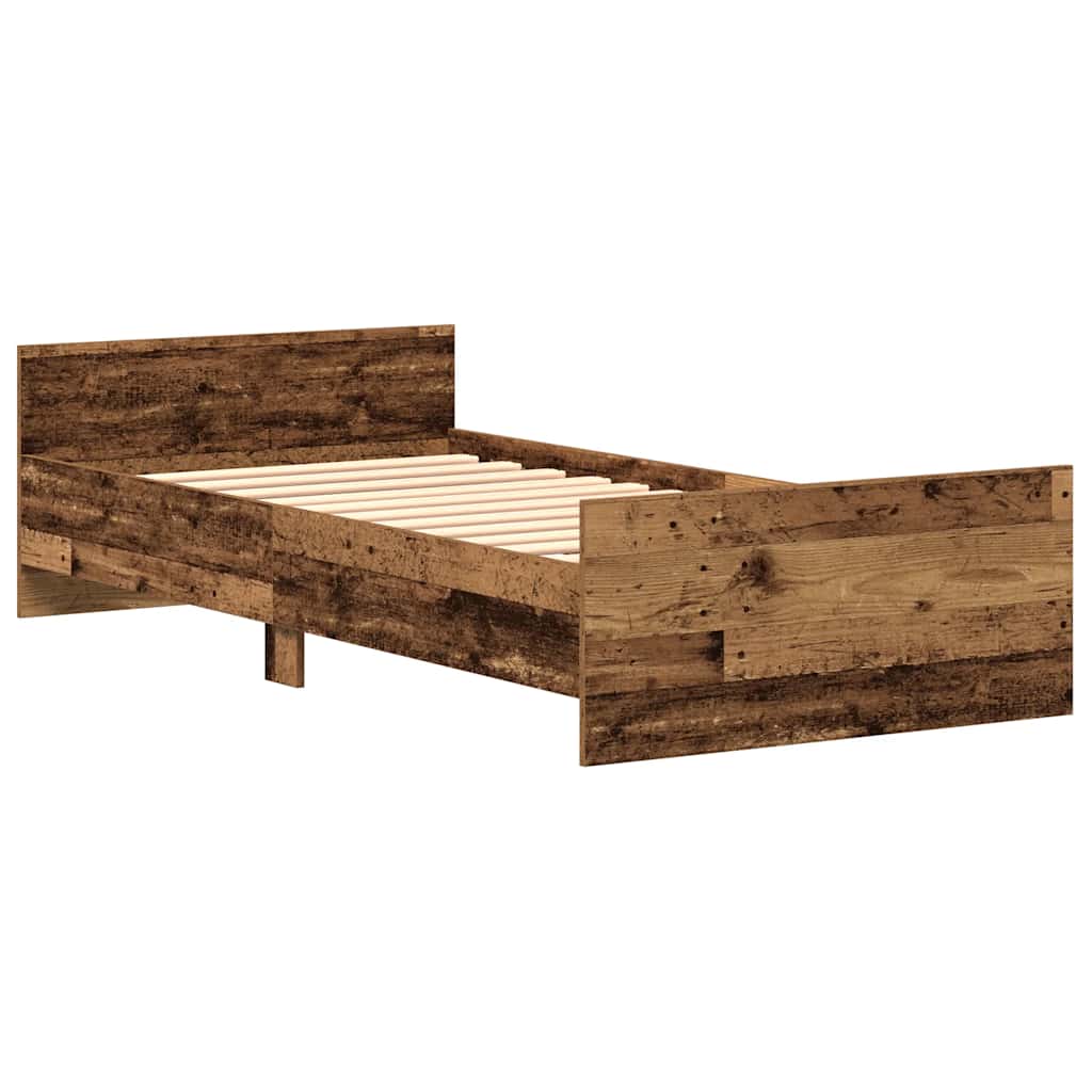 antik fa szerelt fa ágykeret matrac nélkül 75x190 cm