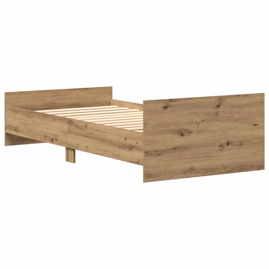 kézműves tölgy szerelt fa ágykeret matrac nélkül 75x190 cm