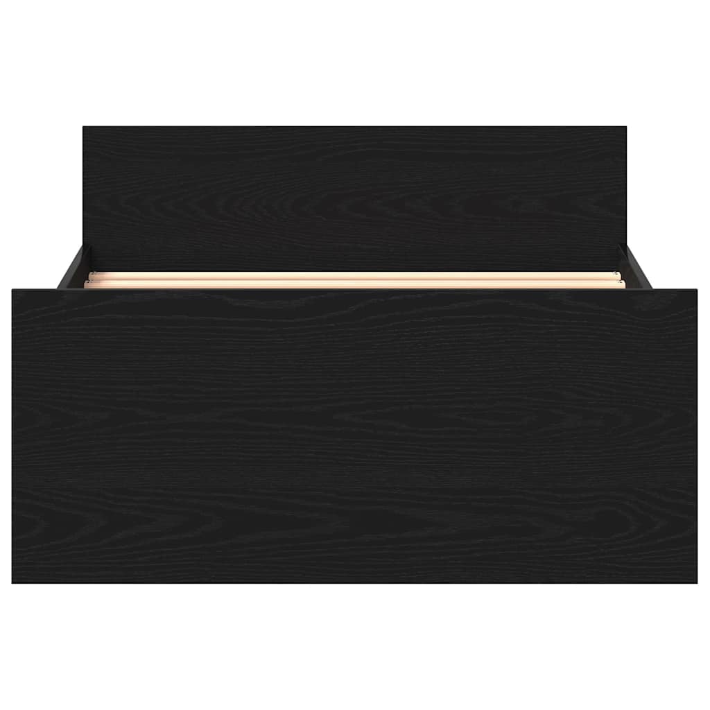 fekete tölgy színű szerelt fa ágykeret matrac nélkül 100x200 cm