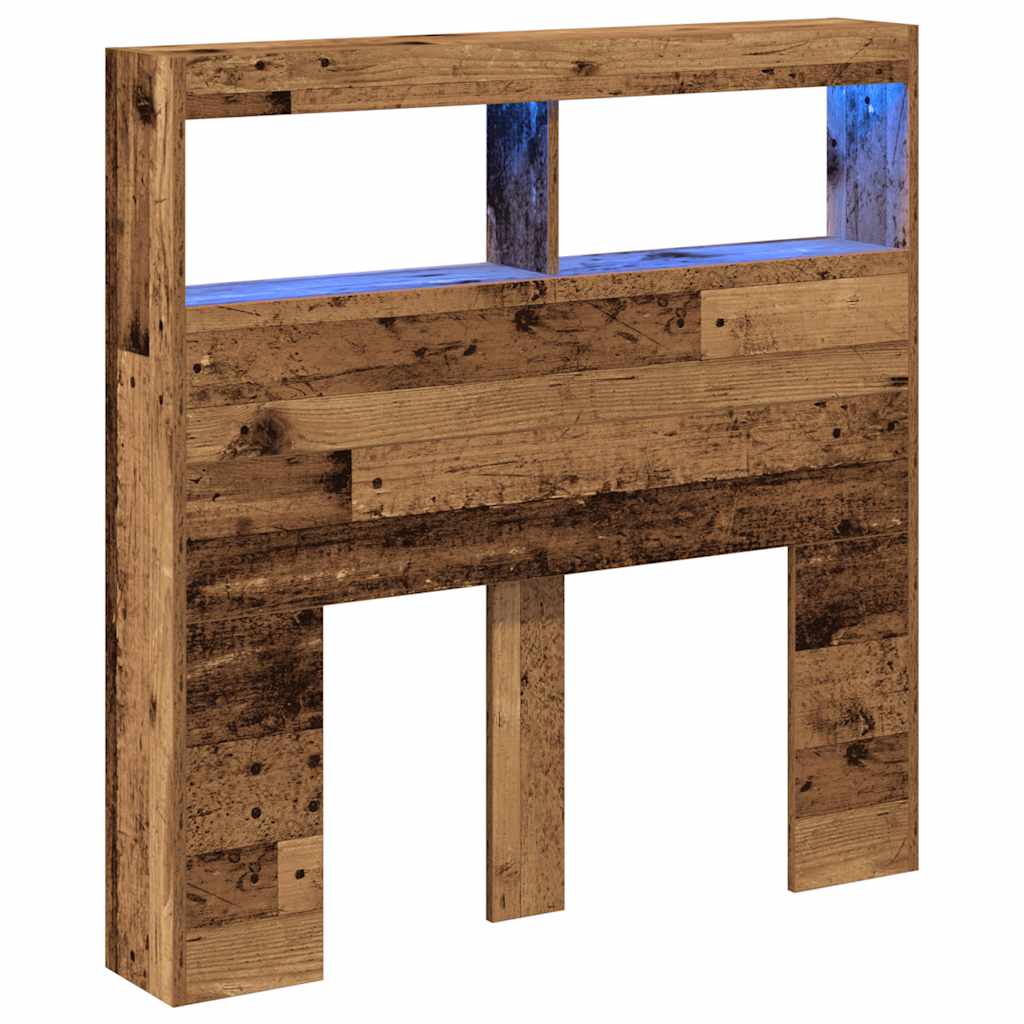 antik fa áthidalószekrény LED-világítással 100 x 17 x 102 cm