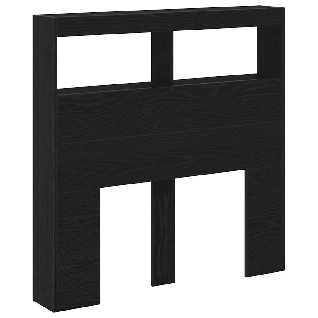 fekete tölgy színű áthidalószekrény LED-ekkel 100 x 17 x 102 cm