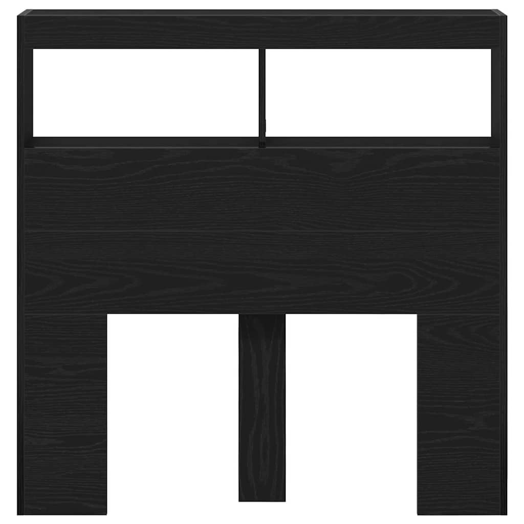 fekete tölgy színű áthidalószekrény LED-ekkel 100 x 17 x 102 cm