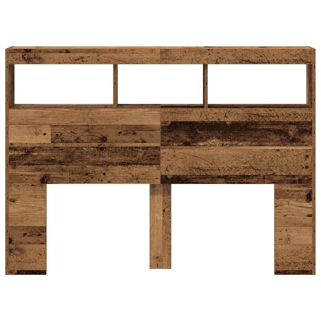 antik fa áthidalószekrény LED-világítással 140 x 17 x 102 cm