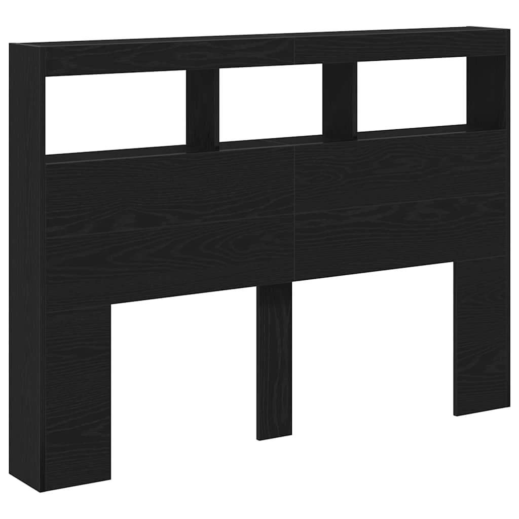 fekete tölgy színű áthidalószekrény LED-ekkel 140 x 17 x 102 cm