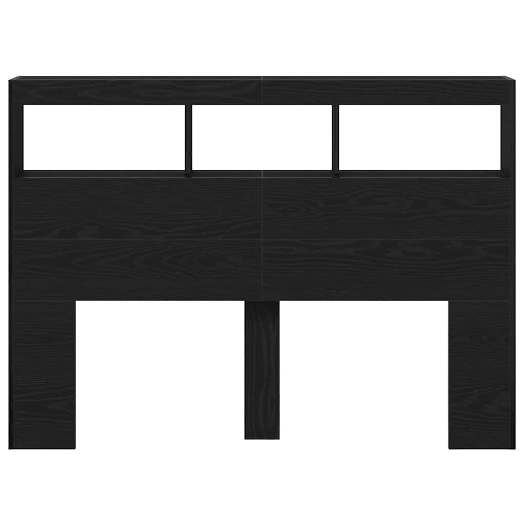 fekete tölgy színű áthidalószekrény LED-ekkel 140 x 17 x 102 cm