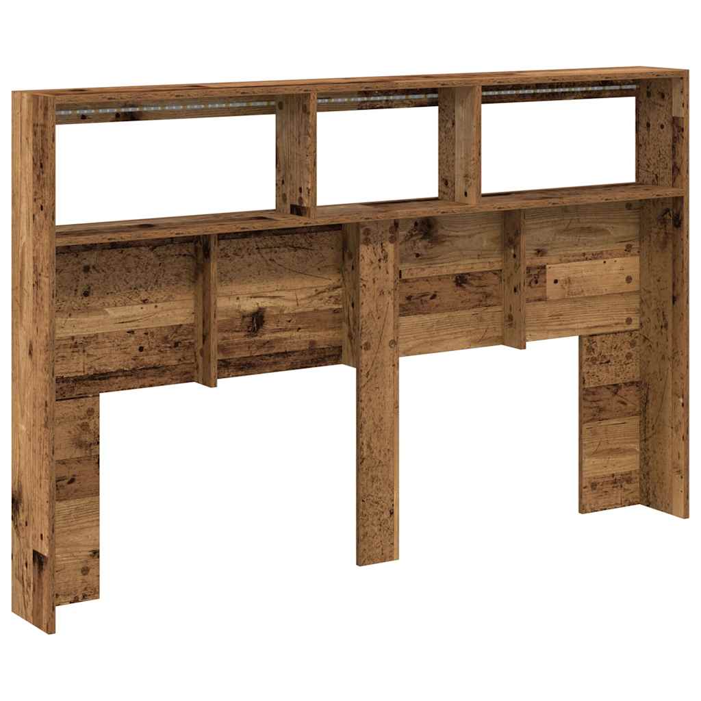 antik fa áthidalószekrény LED-világítással 160 x 17 x 102 cm