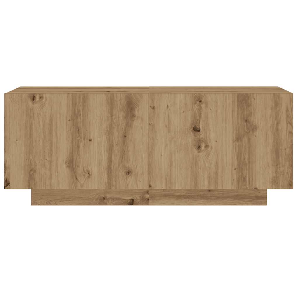 kézműves tölgy szerelt fa TV-szekrény LED-ekkel 200x35x40 cm