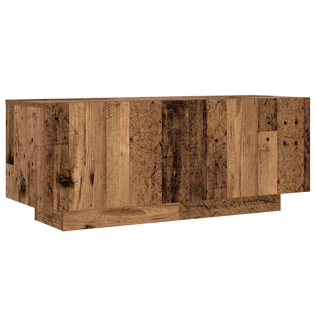 antik fa színű szerelt fa TV-szekrény LED-ekkel 300x35x40 cm