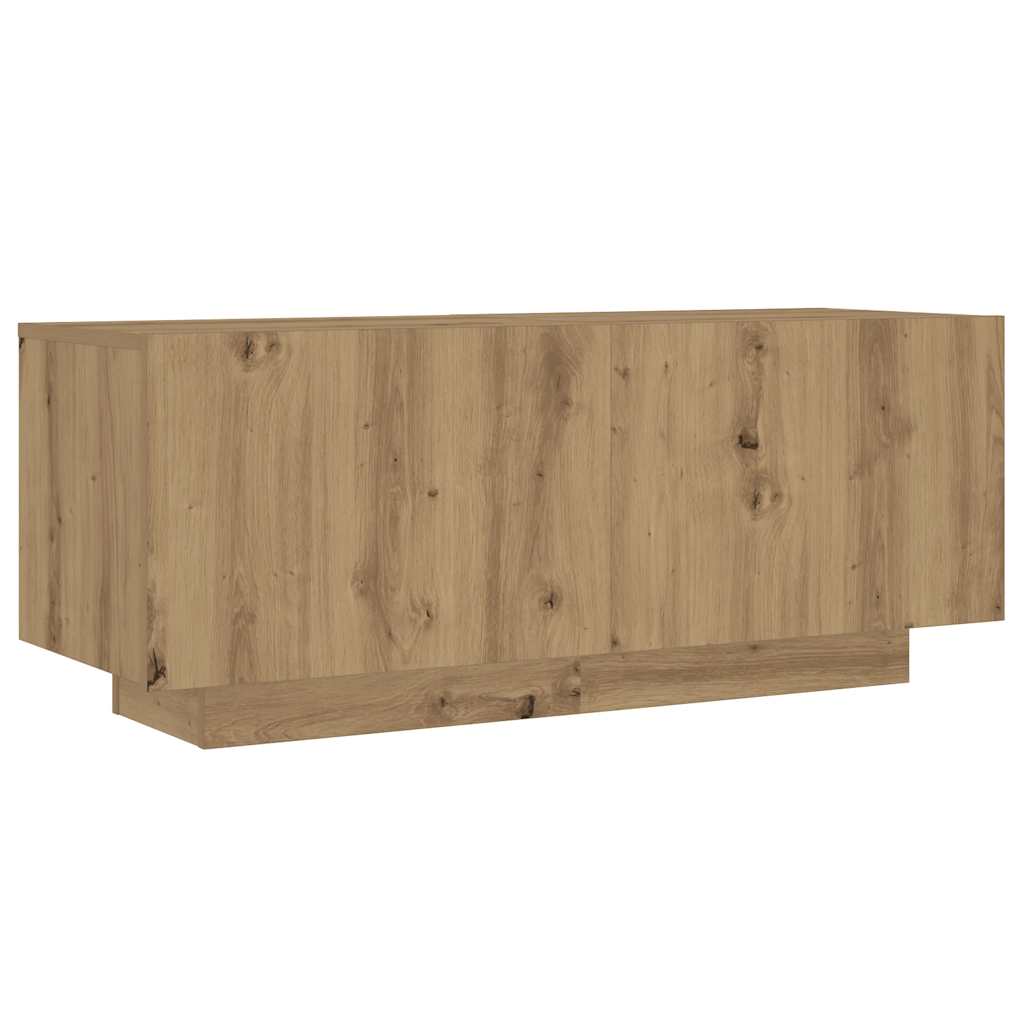 kézműves tölgy szerelt fa TV-szekrény LED-ekkel 300x35x40 cm