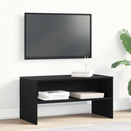 fekete tölgy színű szerelt fa TV-szekrény 80 x 40 x 40 cm