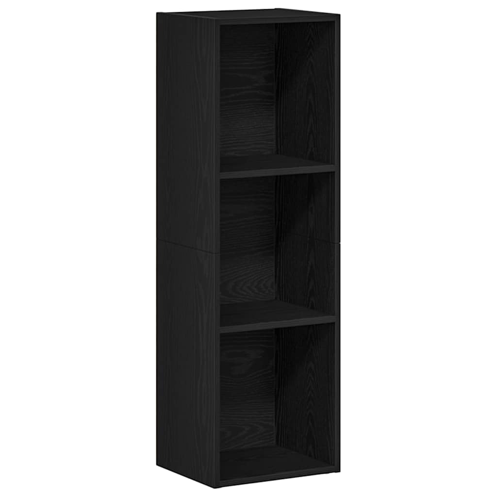 fekete tölgy szerelt fa könyvespolc 36x30x114 cm