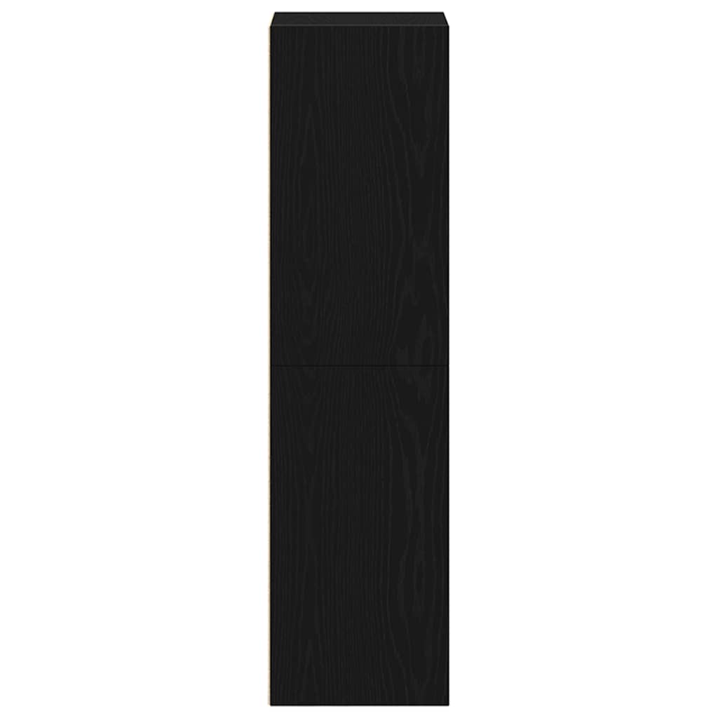 fekete tölgy szerelt fa könyvespolc 36x30x114 cm