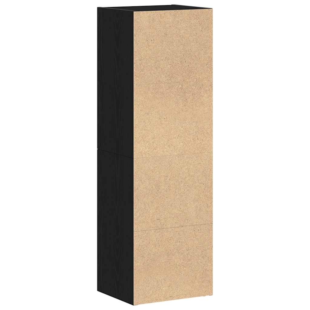 fekete tölgy szerelt fa könyvespolc 36x30x114 cm