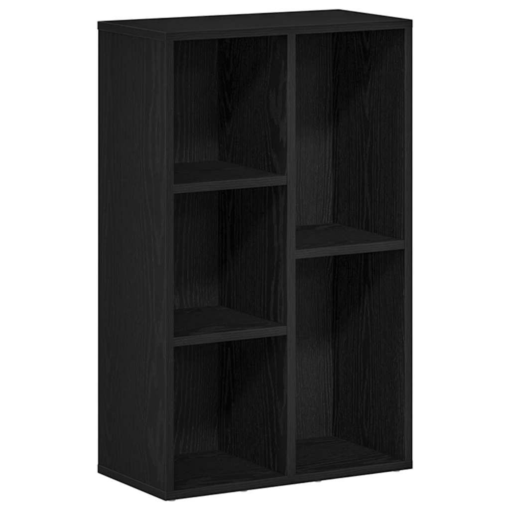 fekete tölgy szerelt fa könyvespolc 50x25x80 cm