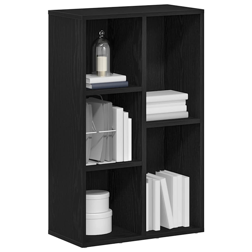 fekete tölgy szerelt fa könyvespolc 50x25x80 cm