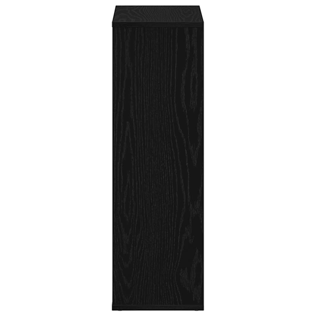 fekete tölgy szerelt fa könyvespolc 50x25x80 cm