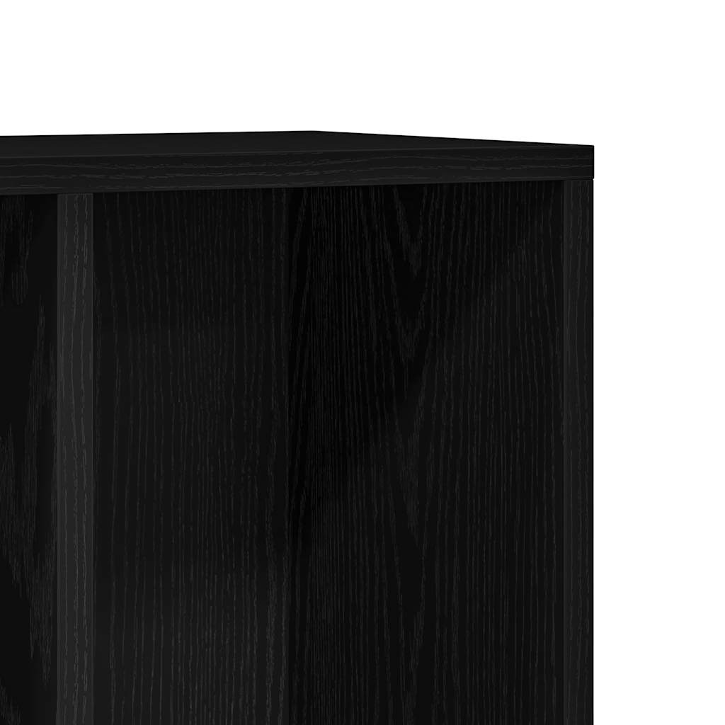 fekete tölgy szerelt fa könyvespolc 50x25x80 cm