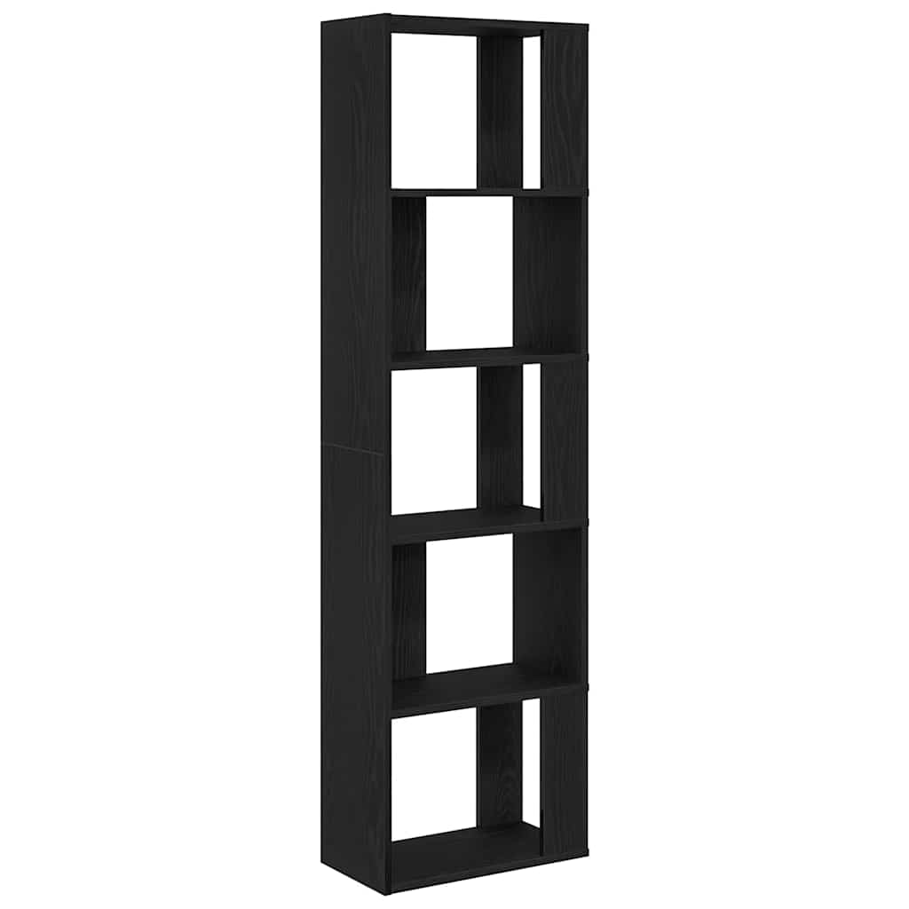 fekete tölgy szerelt fa könyvszekrény/szobaosztó 45x24x159 cm
