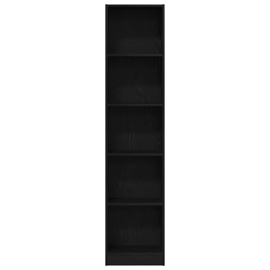fekete tölgy szerelt fa könyvespolc 40x24x176 cm