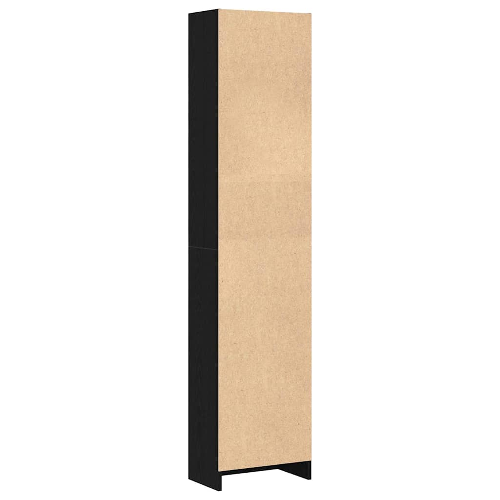 fekete tölgy szerelt fa könyvespolc 40x24x176 cm