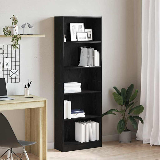 Könyvespolc Musta tammi 60 x 24 x 176 cm Faanyag