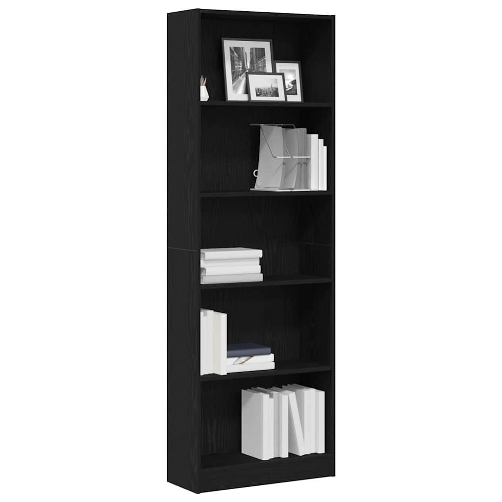 Könyvespolc Musta tammi 60 x 24 x 176 cm Faanyag