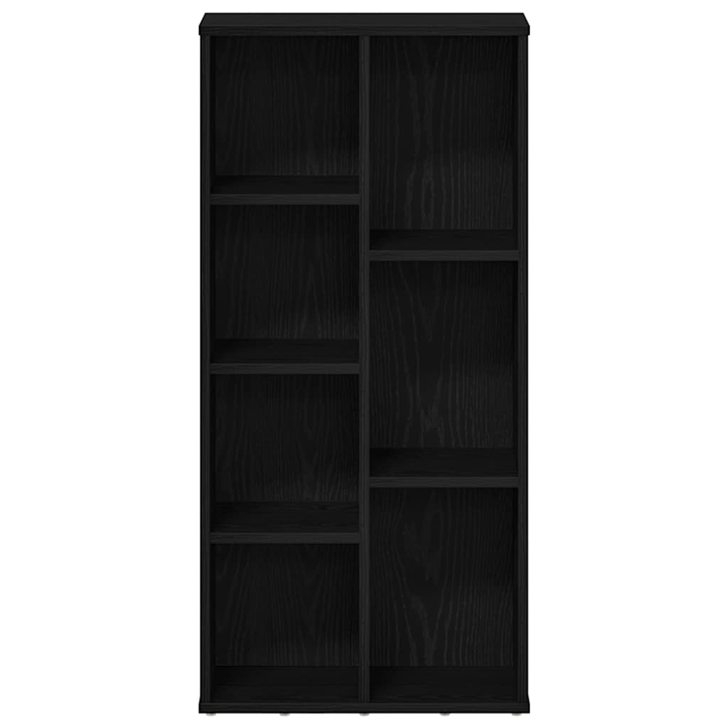 fekete tölgy szerelt fa könyvespolc 50x25x104 cm