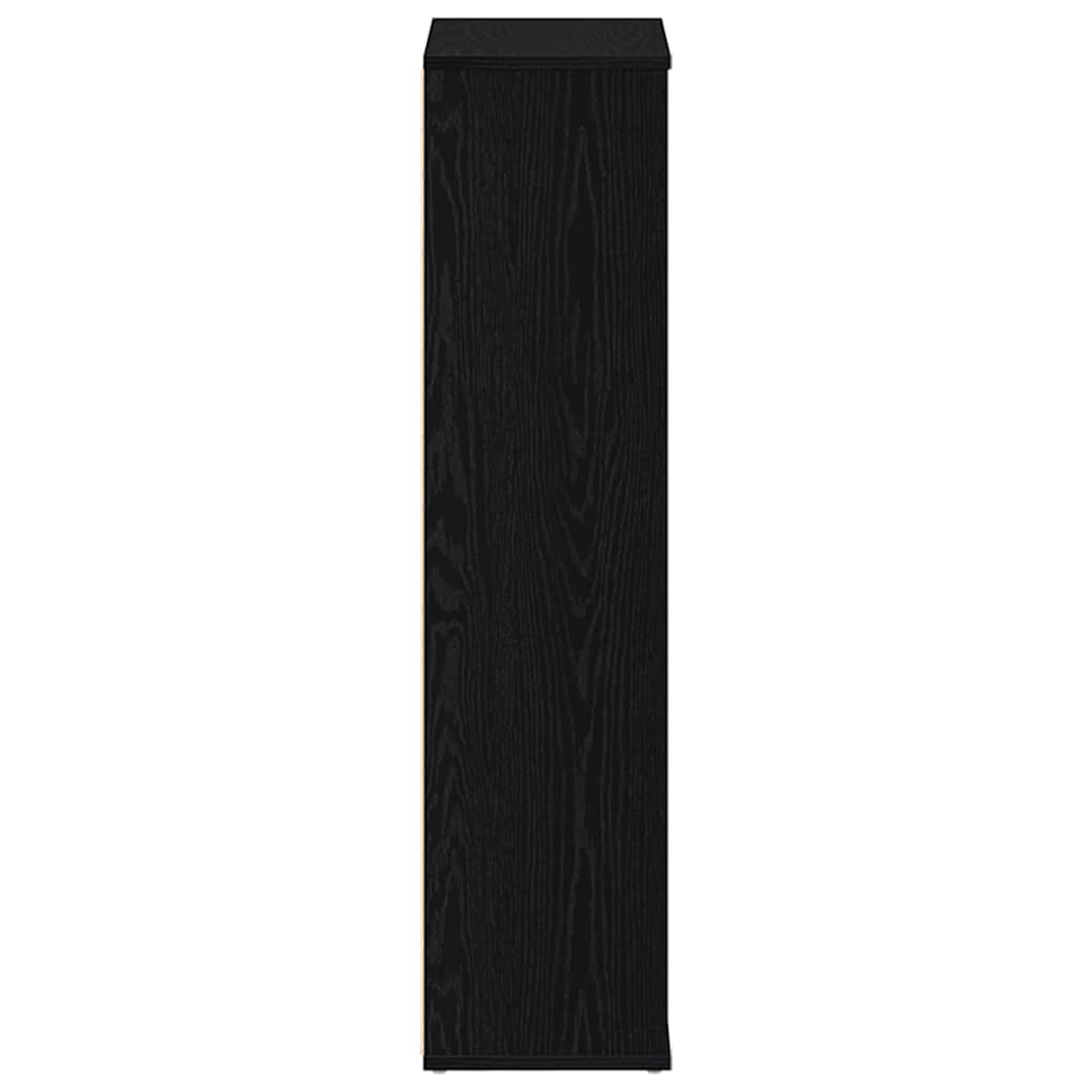 fekete tölgy szerelt fa könyvespolc 50x25x104 cm