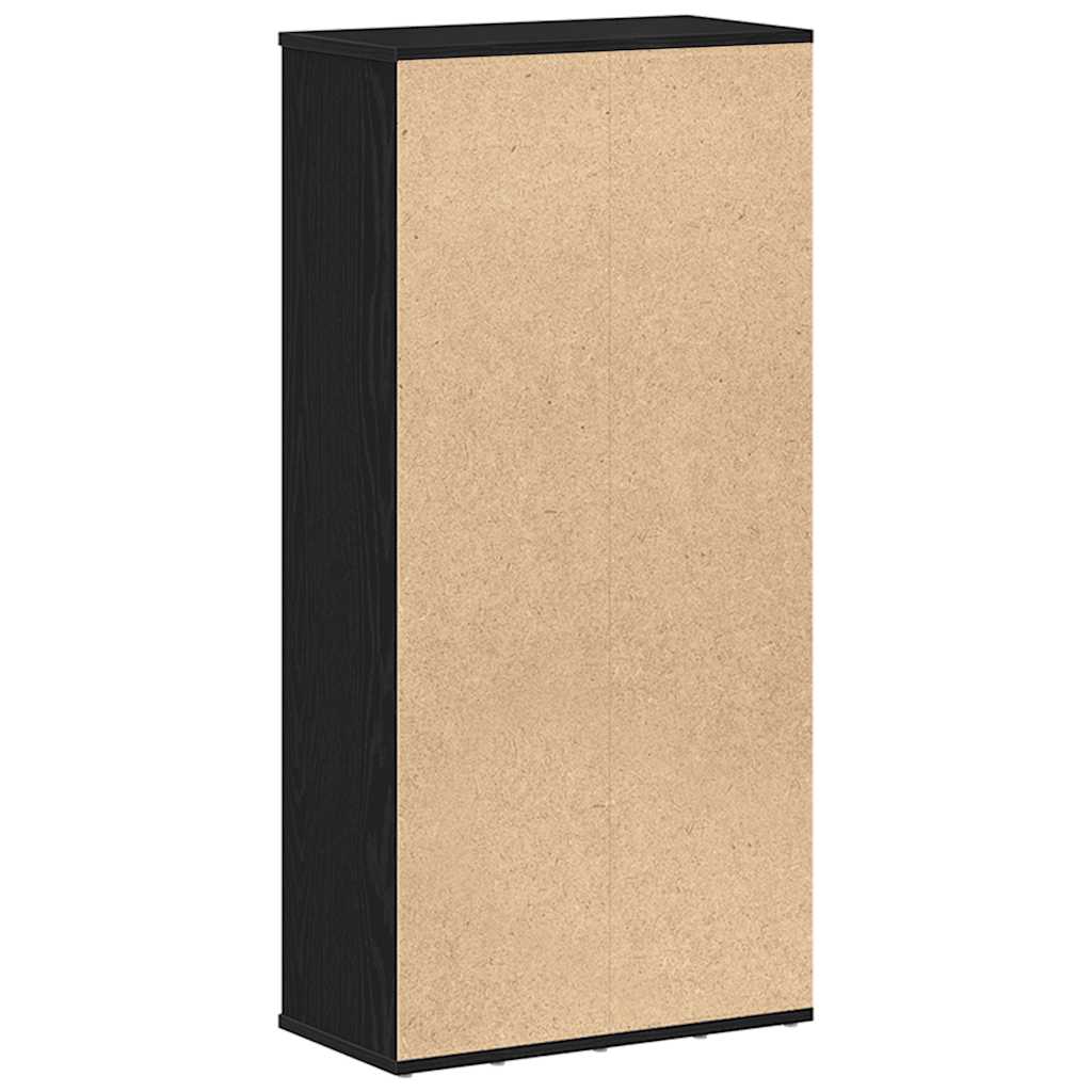 fekete tölgy szerelt fa könyvespolc 50x25x104 cm