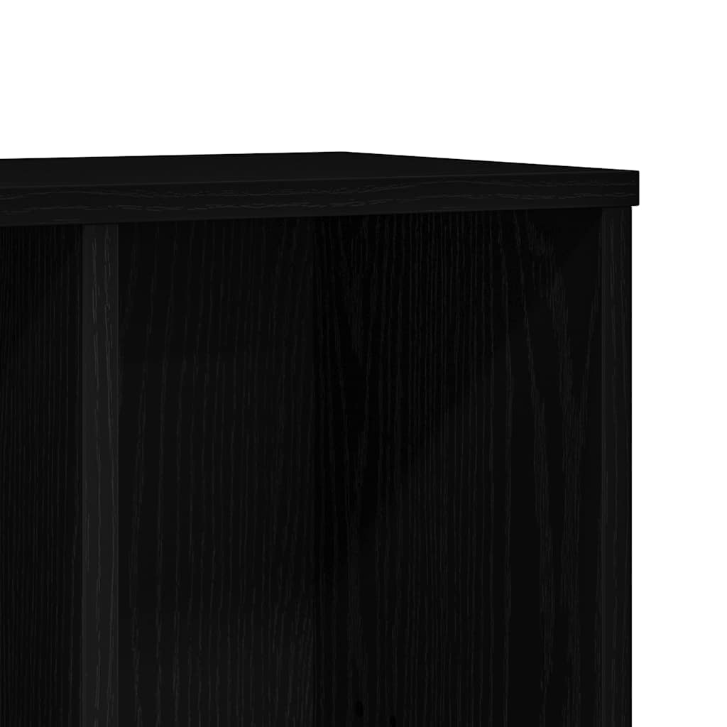 fekete tölgy szerelt fa könyvespolc 50x25x104 cm