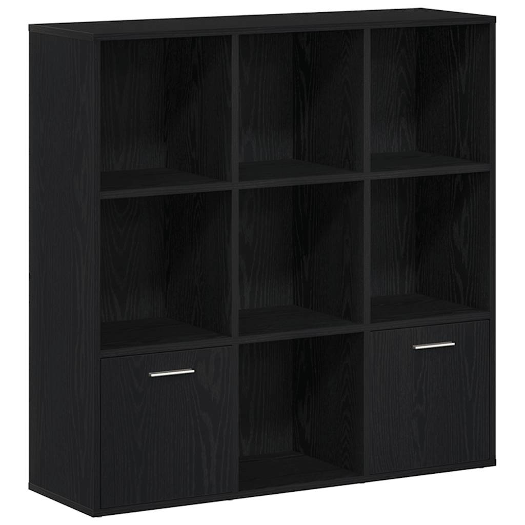 fekete tölgy színű szerelt fa könyvszekrény 98x29x97,5 cm