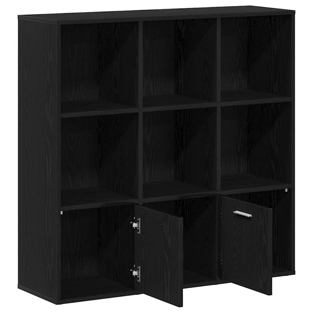 fekete tölgy színű szerelt fa könyvszekrény 98x29x97,5 cm