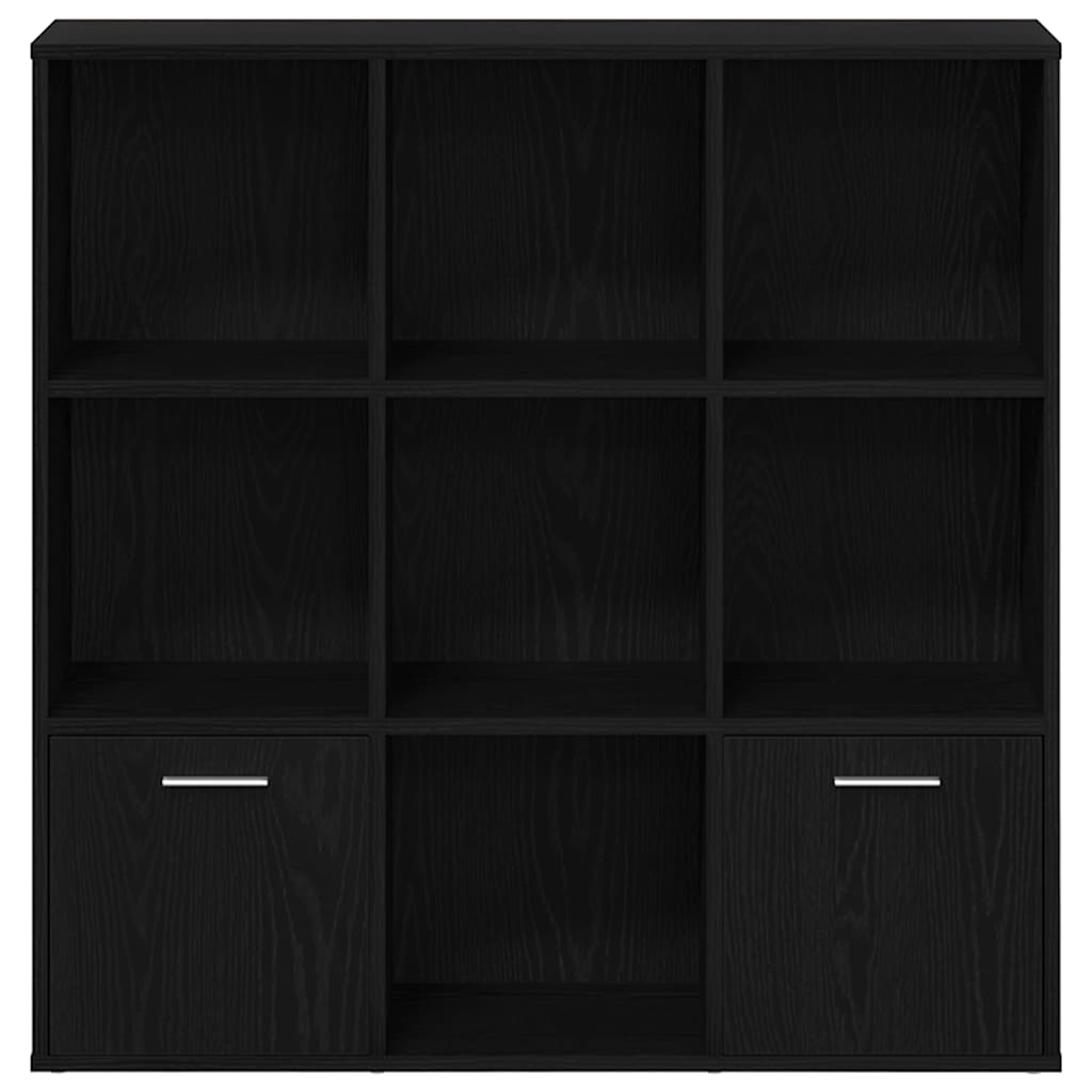 fekete tölgy színű szerelt fa könyvszekrény 98x29x97,5 cm