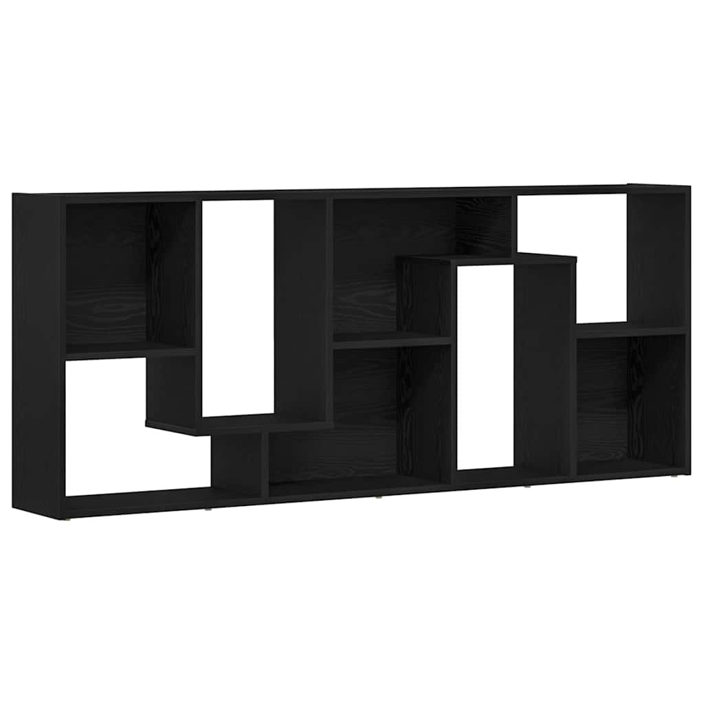 fekete tölgy színű szerelt fa könyvespolc 67 x 24 x 161 cm