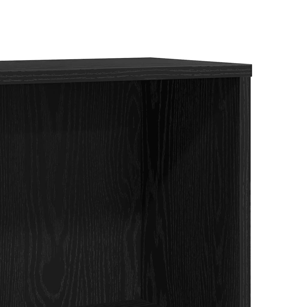 fekete tölgy színű szerelt fa könyvespolc 67 x 24 x 161 cm